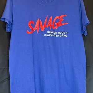 Savage Mode II Slaughter Gang Blue Graphic Tee